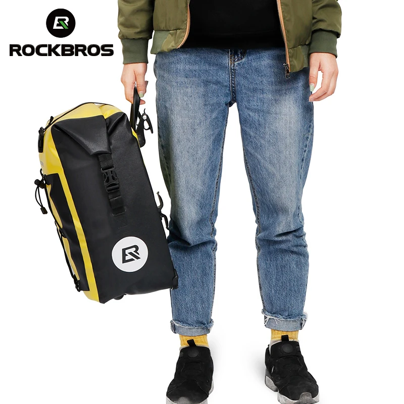 ROCKBROS велосипедная сумка для горного велосипеда 20л Водонепроницаемая дорожная сумка для езды на заднем сиденье заднее сиденье сумка для багажника аксессуары