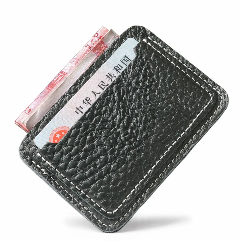 Тонкий кошелек из 100% натуральной воловьей кожи с карманами для кредитных карт