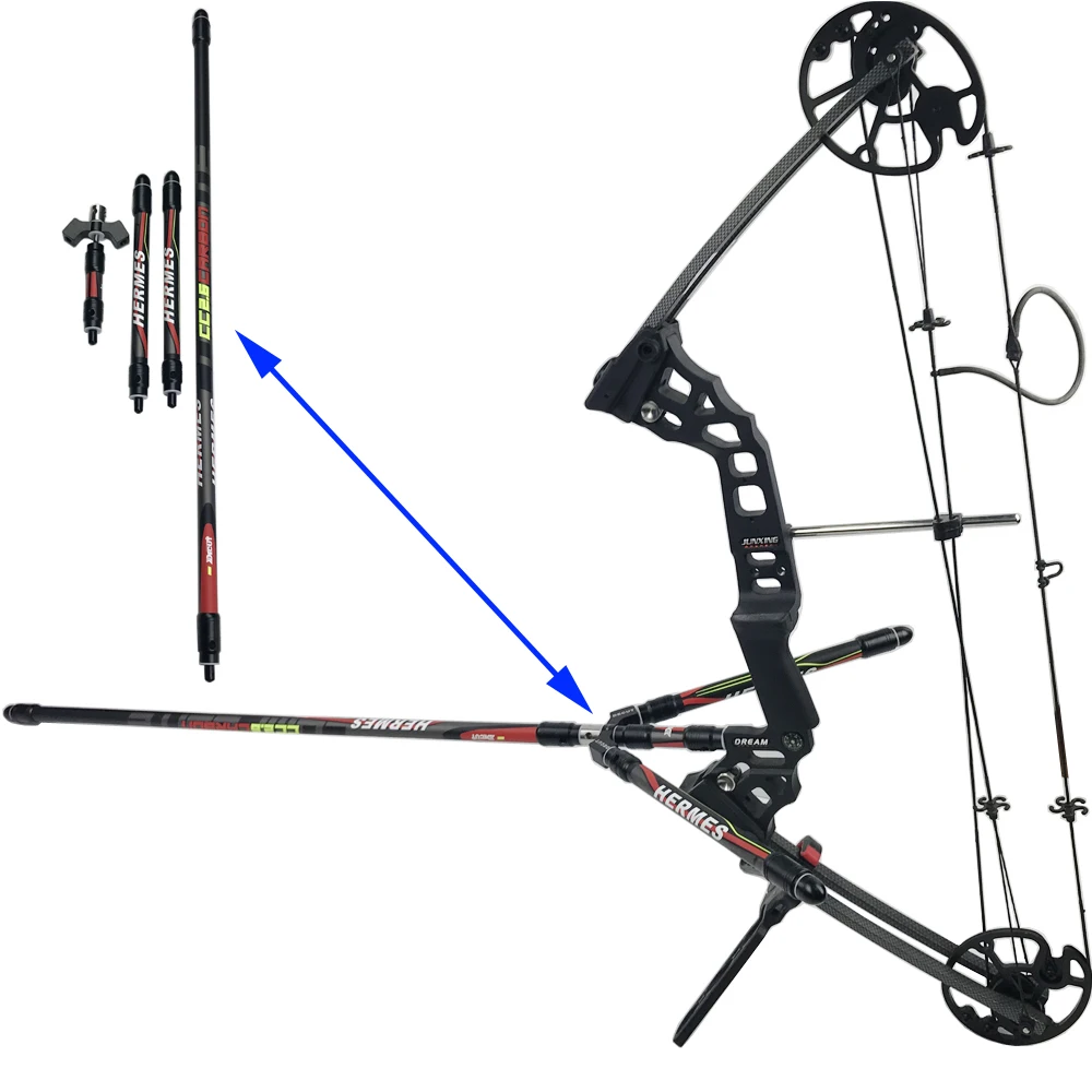 1set DECUT Archery Stabilizer Balance Bar Recurve Bow Damper 30inch 10inch 4inch Hunting Accessory | Спорт и развлечения