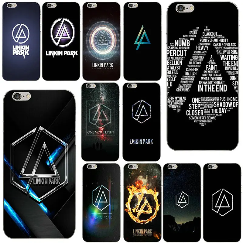 Soft TPU Silicone Mobile Phone Cases for iPhone X 8 7 6S 6 Plus 5 5S SE 5C 4S 4 Shell Bags Back Cover Fashion Linkin Park Logo | Мобильные