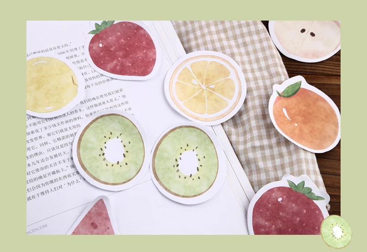 Mr paper, 30 шт./лот, 6 видов конструкций, Kawaii, вкусные фрукты, блокноты для заметок, липкие заметки, блокнот, дневник, креативный, самоклеющиеся блокноты для заметок