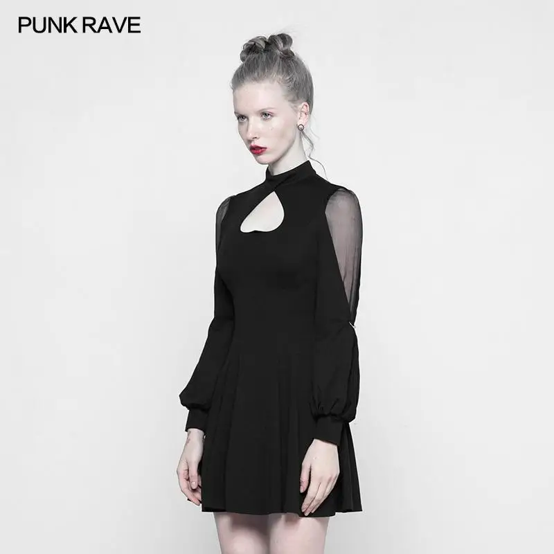 Панк рейв женское сердце PeekabooGoth платье OPQ-305