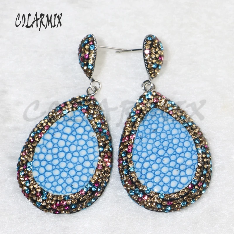 3 пары висячие серьги из кожи проложить красочные со стразами подарок для леди