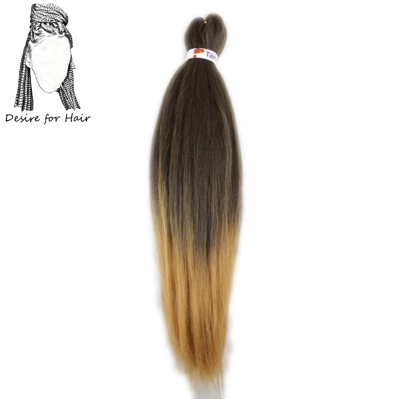 T1B/27 Desire for hair 10 упаковок 26 дюймов 90 г Синтетические Яки прямые предварительно растянутые плетеные волосы легко косички для коробок косички скрученные волосы - Цвет: T1B/27