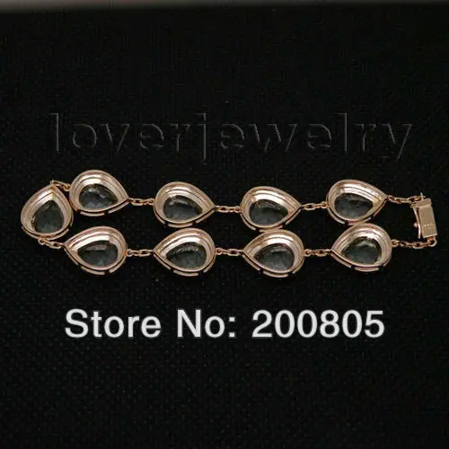 LOVERJEWELRY Груша 7x9 мм сплошной 14K серьги из розового золота с натуральным алмаз