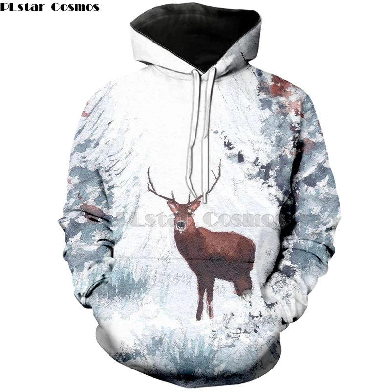 

Forest Deer 3D Hoodies Men Women Hip Hop Sweatshirts Winter Autumn Hoody Pullover Casual Crewneck Hooded Streetwear animal Tree