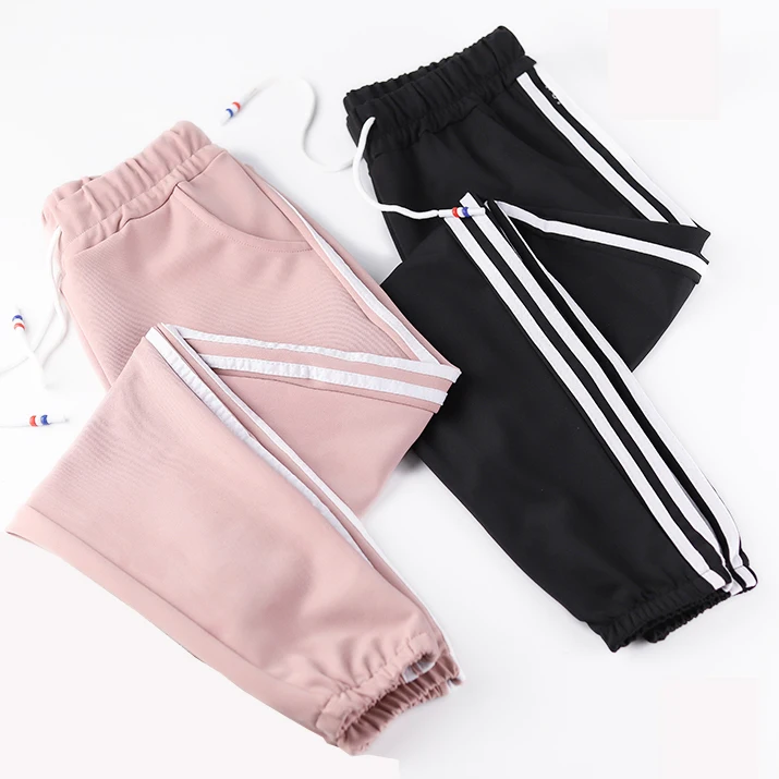 Спортивные штаны женские брюки капри повседневные фитнес свободные шаровары по