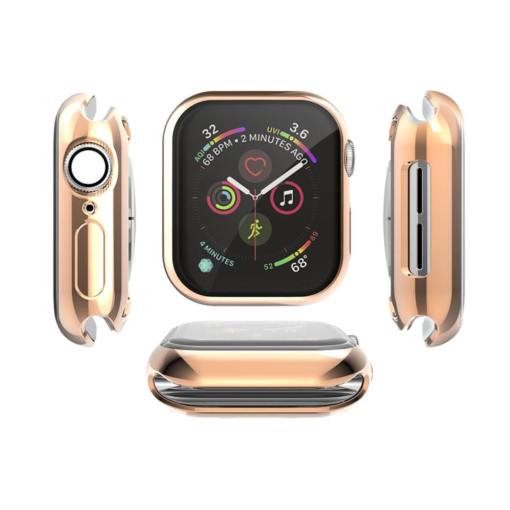 Чехол для apple watch band 4 iwatch band 44 мм 40 мм силиконовый Полноэкранный протектор ультратонкое водонепроницаемое покрытие часов аксессуары