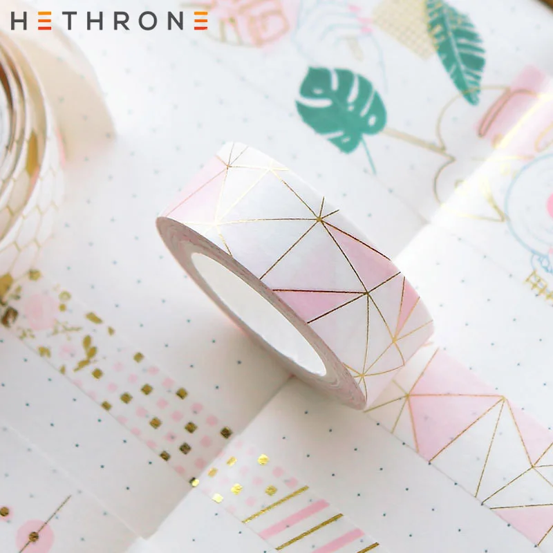Hethrone Бронзирующая розовая Золотая васи лента DIY Декоративные Ручные Книги Маскировка Скрапбукинг наклейки завод маскирующая лента бумажные наклейки
