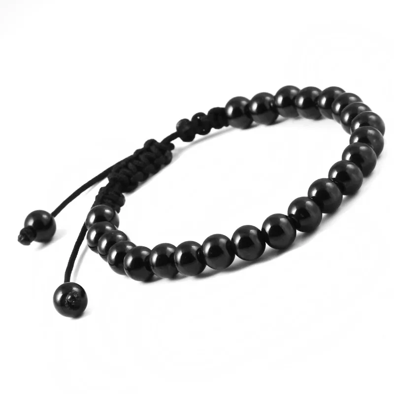 Бусины черные с микрозакрепкой 8 мм новые браслеты Макраме Анил арджандас