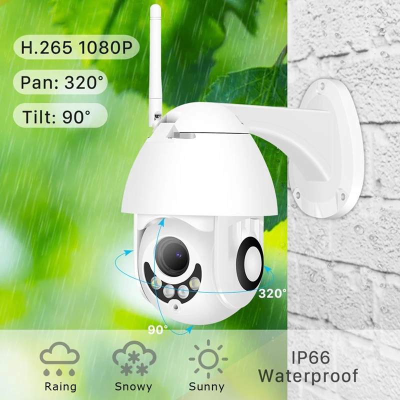 Wifi камера наружная камера наблюдения с датчиком PTZ IP камера ONVIF 1080p скорость купольная ip-камера wifi Внешняя 2MP IR домашняя камера видеонаблюдения s