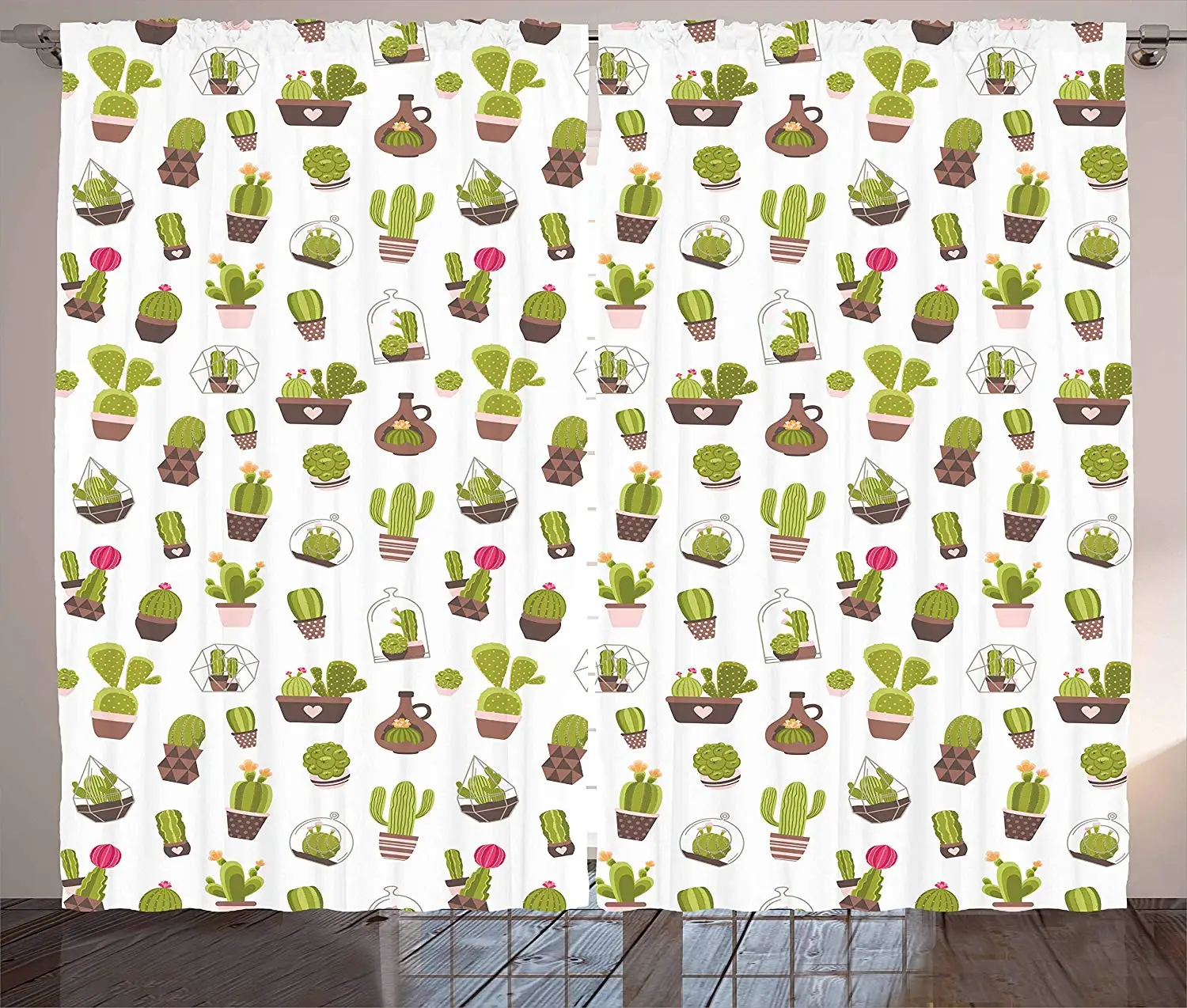 Занавески с кактусами для дома и сада растения цветами блестящие суккуленты