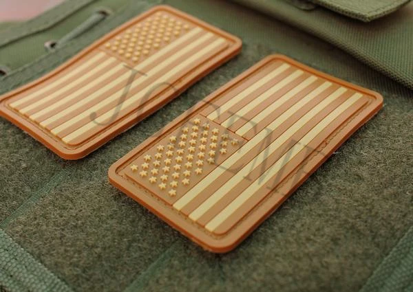 2* шт США американский флаг 3D ПВХ патч значки черный красный зеленый серый загар светящийся