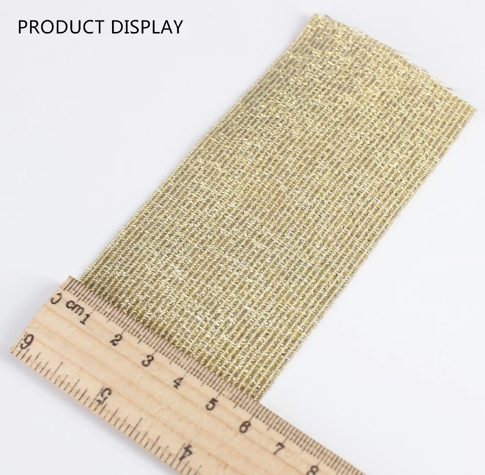 

59mm Gold Elastic Stretch Ribbon Tape Trim Band Strap Webbing Applique Sewing Supplies cinta for Costume Belt 20yd/T1170
