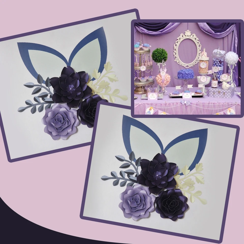Cardstock Rose DIY Paper Flowers Leaves Ears Set For Wedding &amp Event Backdrops Decorations Nursery Wall Deco Video Tutorials | Дом и сад