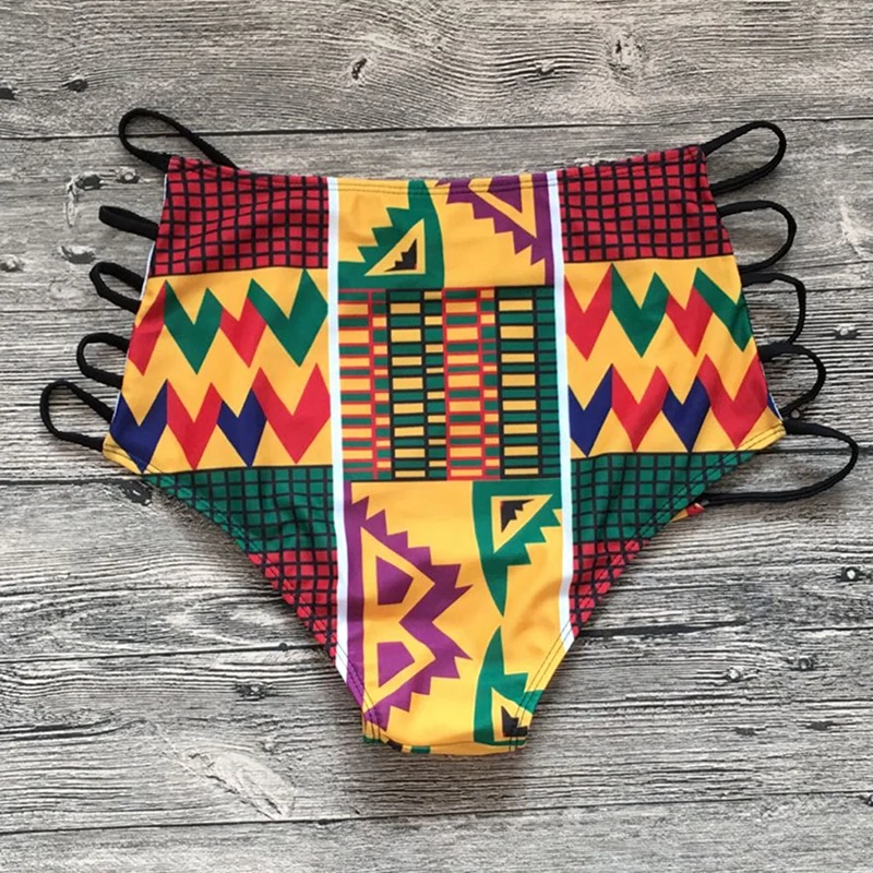 2018 Высокая Талия бандажный купальник бикини на бретелях с лямкой через шею