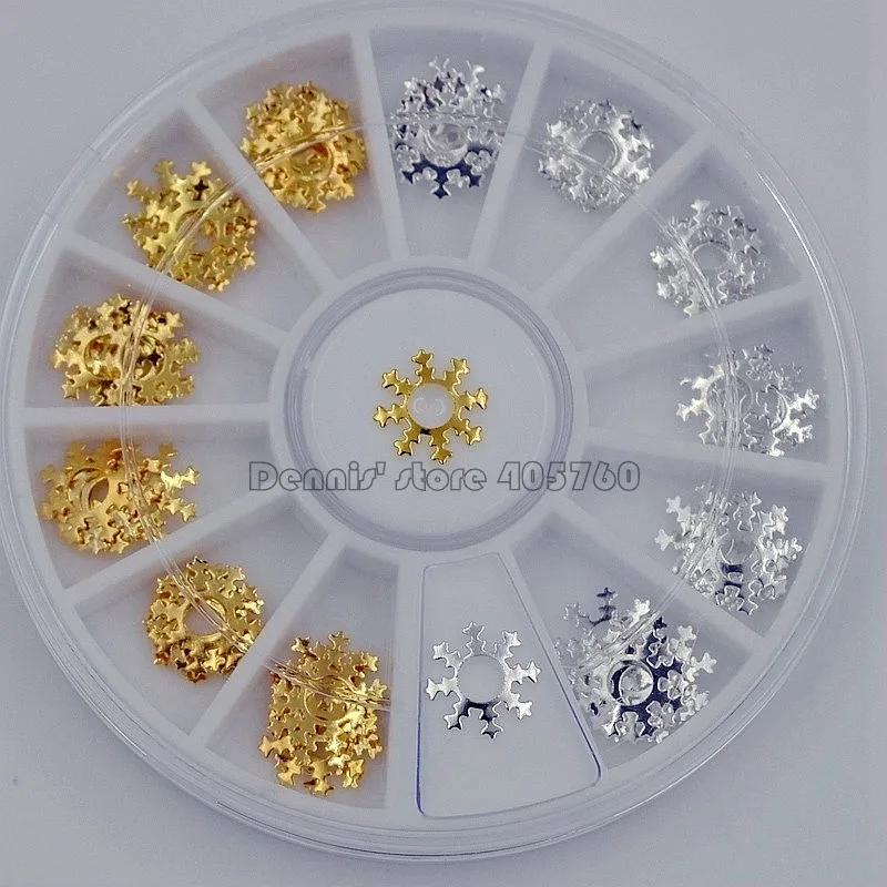 Смешанные Золотые Серебряные Снежинки в форме рамы металлический сплав шпильки