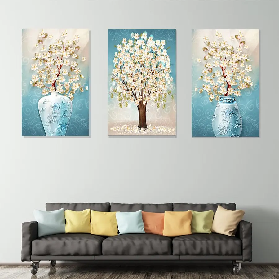 The Big White Flowers In Vase HD Print Canvas Paintings Wall Artwork Prints Picture Home Decor for Living Room | Дом и сад