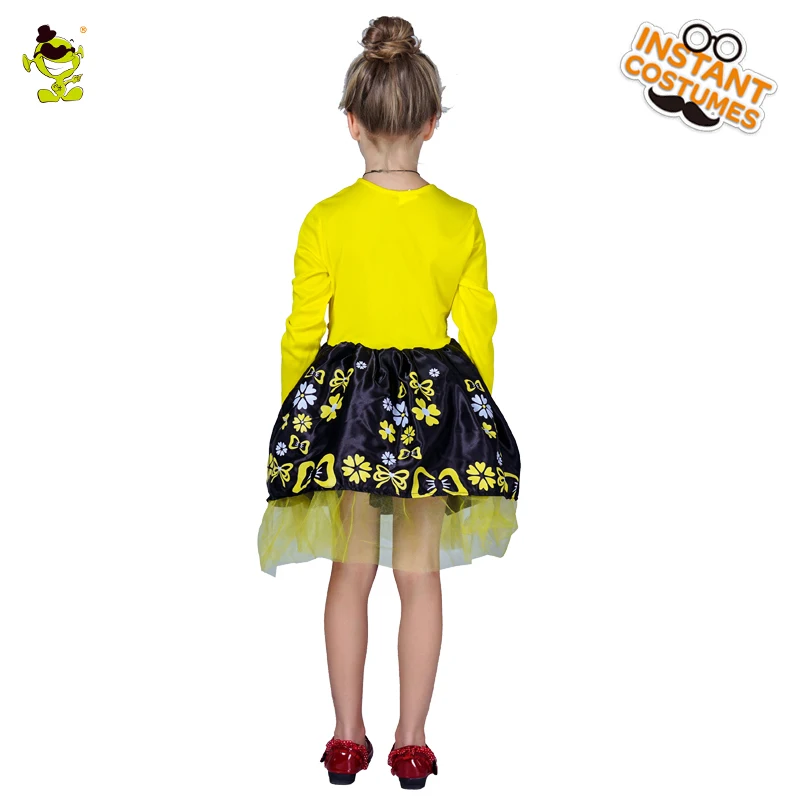 Летнее платье для девочки шевелит детский желтый пышнaя юбкa костюмы