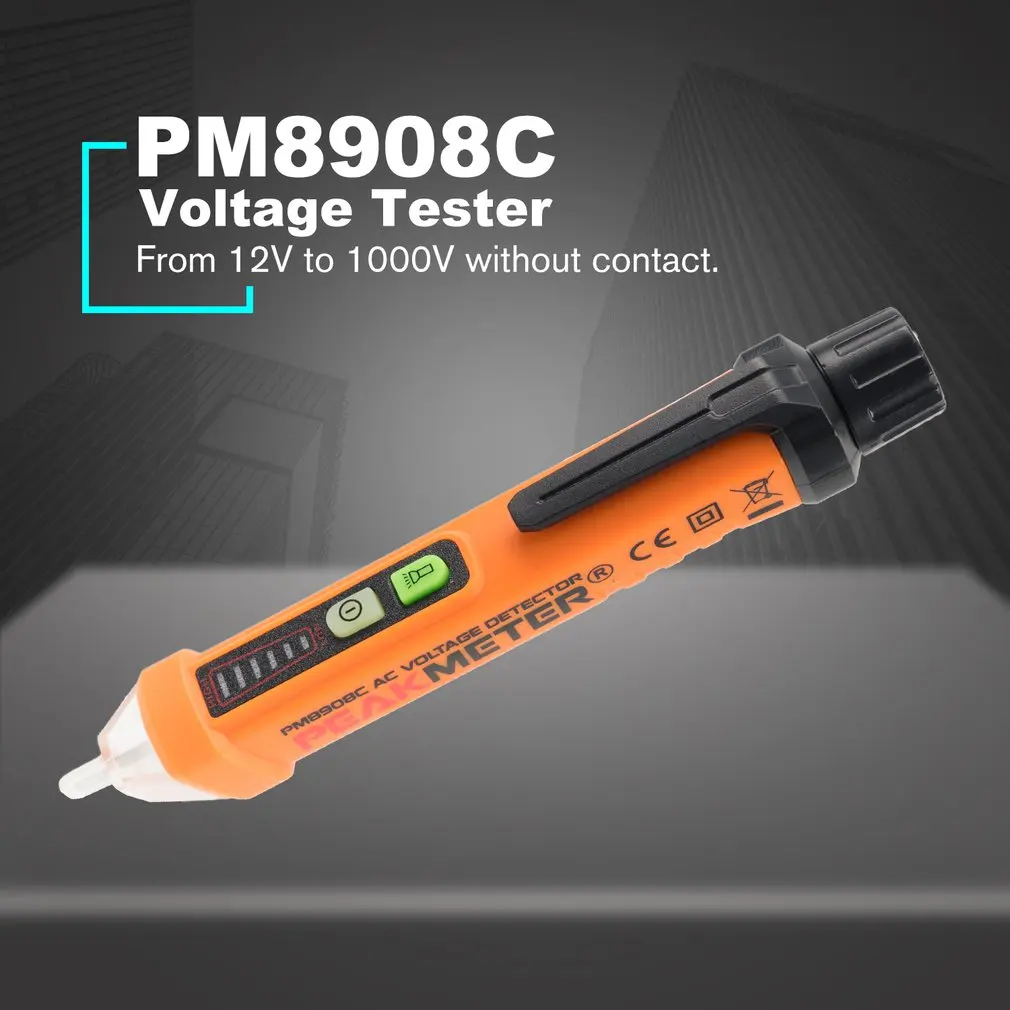 PEAKMETER PM8908C вольтметр переменного тока Ручка вольт бесконтактный Тестер