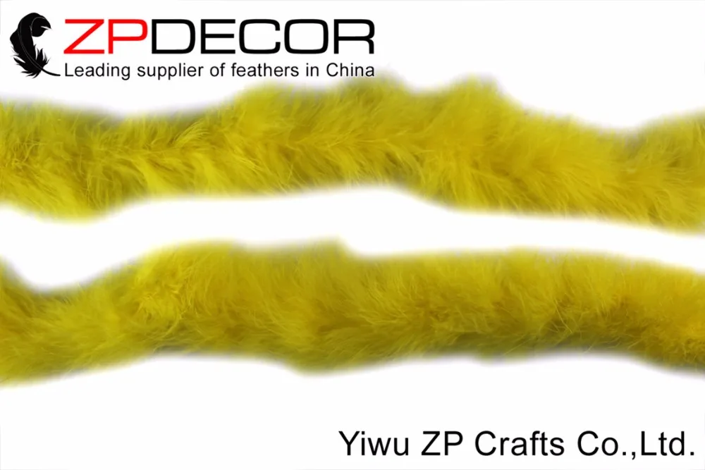 ZPDECOR 20 ярдов/лот 20 г Ручная работа Бесплатная доставка Качественные желтые перья марабу для свадебного декора.