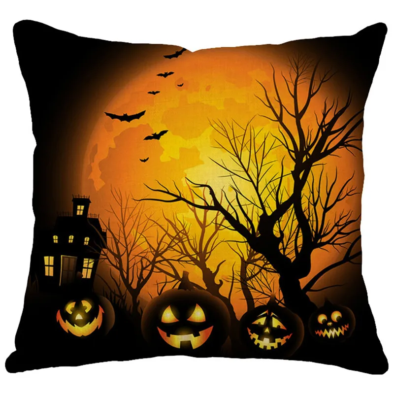 wholesale cushion cover Yellow Halloween Night Pumpkin Witch party pillow high quality home office decorative case | Дом и сад