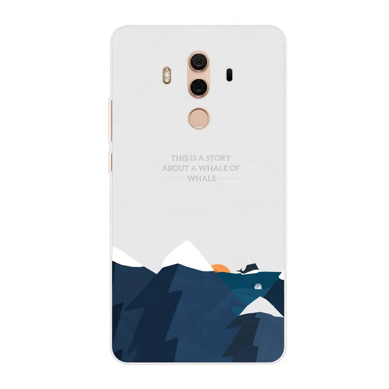 Huawei mate 10 Case Silicon Mountain scenery Painting Soft TPU Back Cover for pro Phone protect Bags shell |