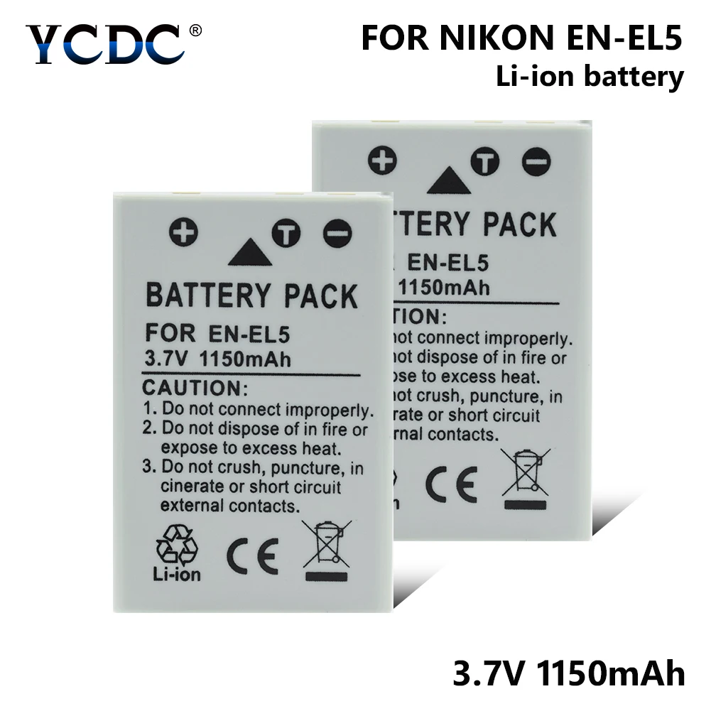 1/2 шт. литий ионные аккумуляторы 3 7 в 1150 мАч для Nikon Coolpix P4 P5000 P5100 P6000 P80 P90 P100 P500 P510 P520