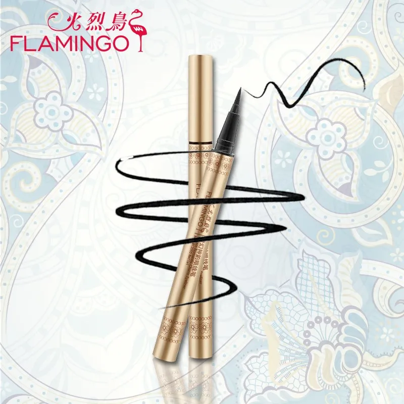 Жидкая подводка для глаз Фламинго 1 мл косметическая гладкая Водостойкая