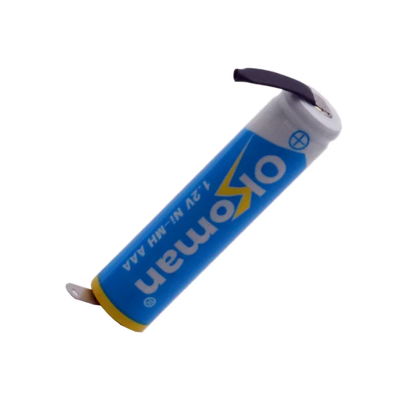 Okoman 1 2 V AAA аккумуляторная батарея 3800mah Ni-MH сотовый с заваркой вкладки шпильки