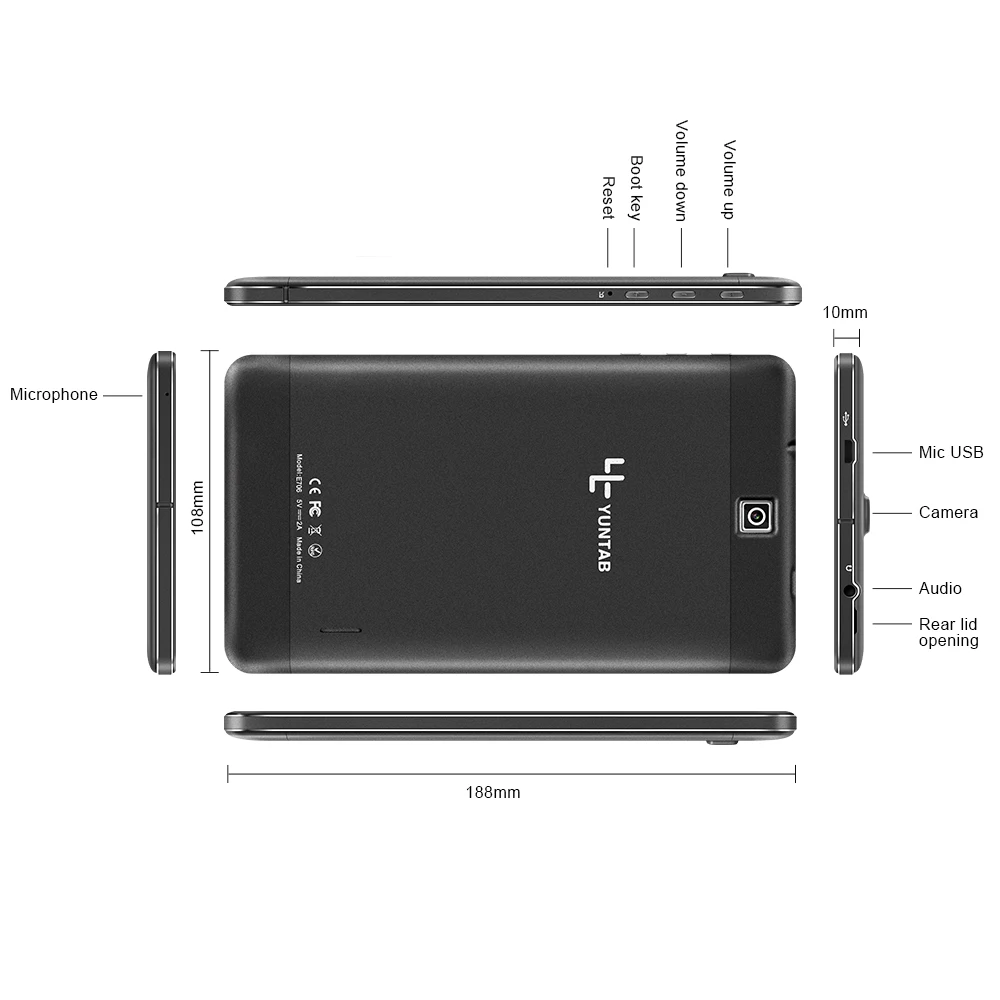 Yuntab 7 дюймов E706 4 цвета сплав Android 5 1 планшетный ПК 3G разблокированный смартфон