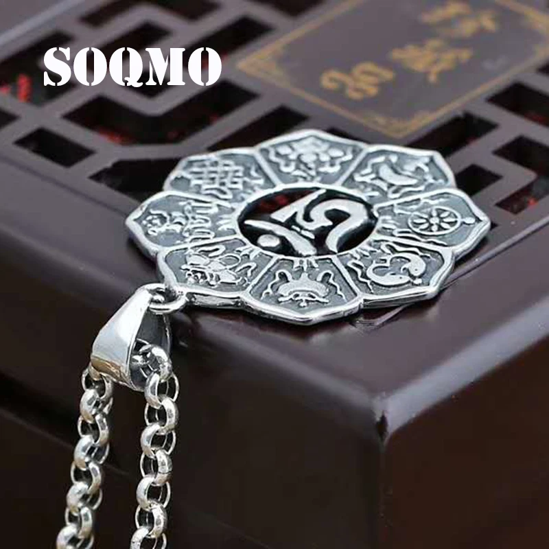 SOQMO 100% Настоящее серебро 925 пробы ожерелье кулон для женщин или мужчин зодиак