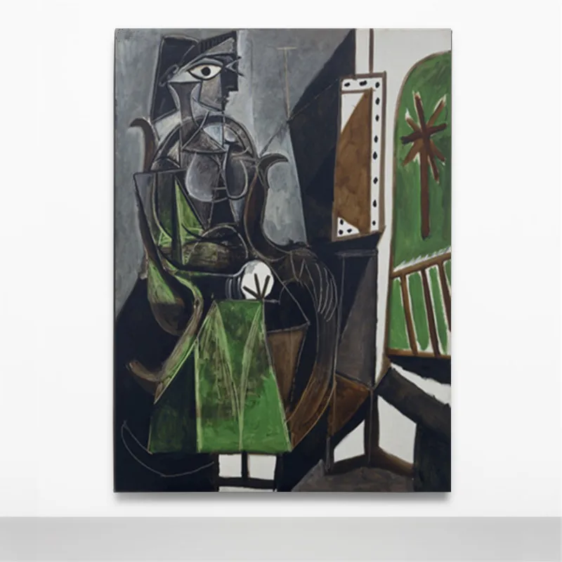 

Canvas Printings Oil Painting Picasso Abstract Painting Girl and Mirror Modern Wall Art Picture for Living Room Home Decor BJS47