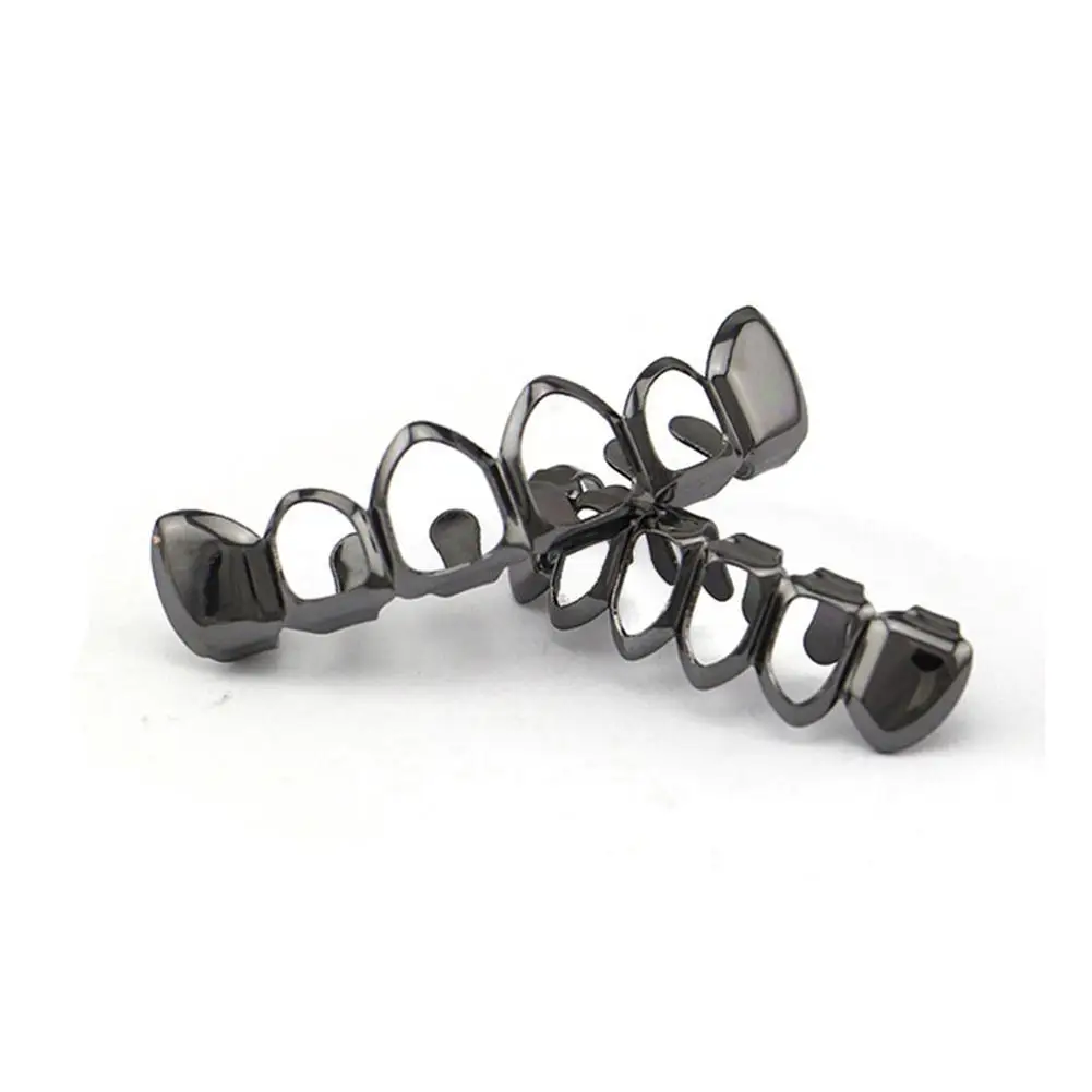 DreamBell Позолоченные гальванические Модные полые зубы Grillz набор зубов гнездо блестящие накладные зубы для рэпера хип-хоп