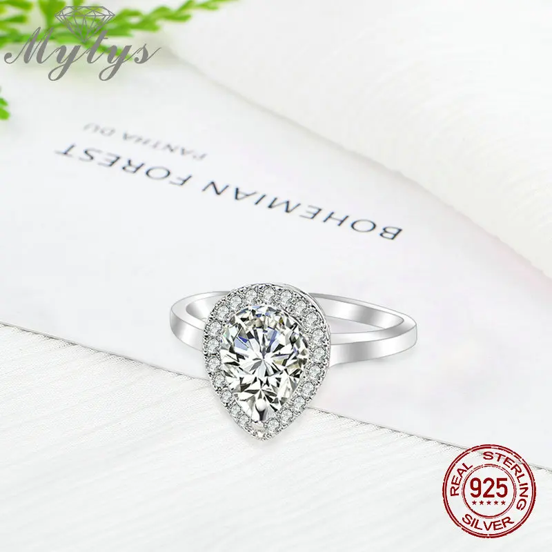 Mytys серебро 925 пробы сверкающие AAA овальные кубические бриллианты ювелирные