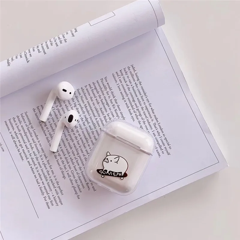 Мультфильм Bluetooth Беспроводной наушники чехол для AirPods Защитная крышка аксессуары милый Жесткий Чехол для Apple Airpods зарядки сумки - Цвет: A19