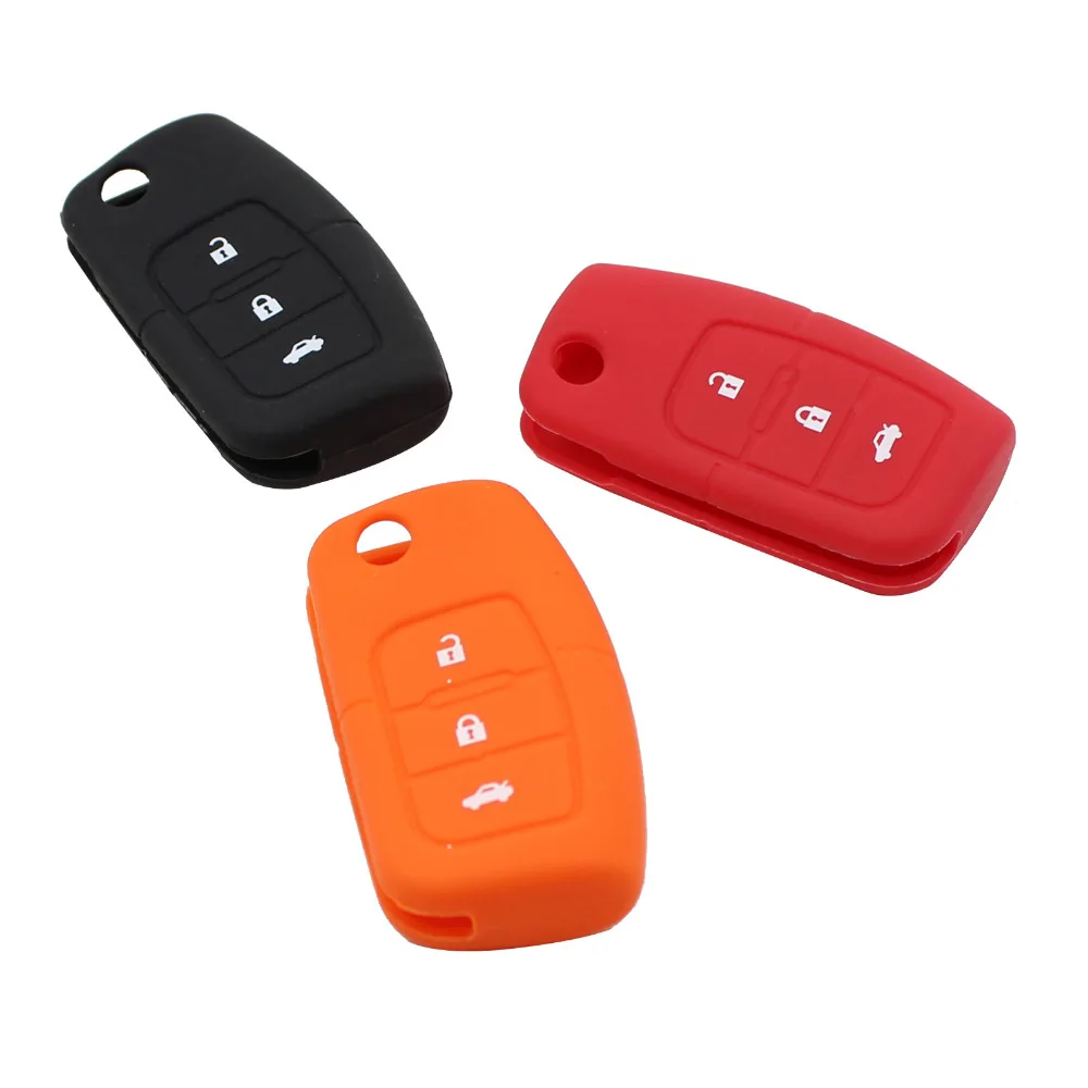 Силиконовая защитная сумка с 3 кнопками чехол для автомобильного ключа