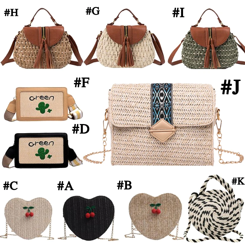 Соломенная мессенджер женская летняя круглая плетеная Сумка из ротанга с