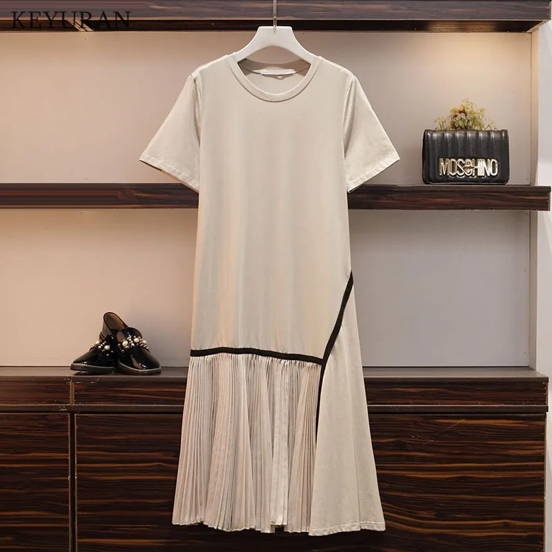 Плюс Размеры Повседневное Свободные летнее платье миди 2019 Элегантные платья