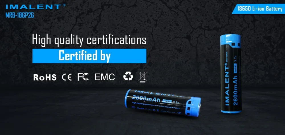 1 шт. IMALENT MRB-186P26 18650 2600mAh 3,7 v литий-ионная аккумуляторная батарея высокая производительность для светодиодных фонарей с высоким потоком