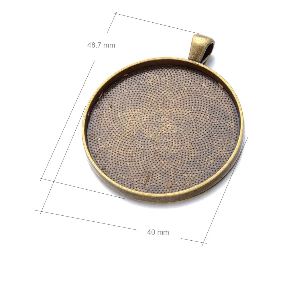 10 шт. подходит 38 мм стеклянный кабошон установка круглый посеребренный пустой