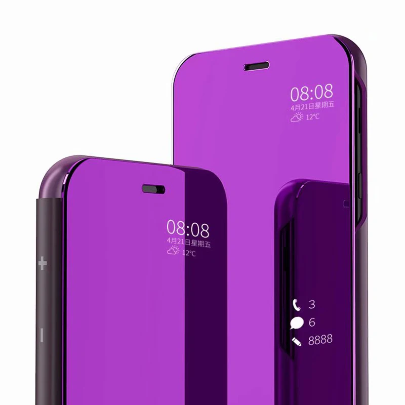 Роскошные Покрытие Зеркало флип чехлы для samsung Galaxy A6 плюс 2018 A600 чехол Clear Smart View