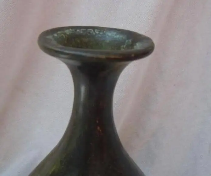 Китай бронза позолота резные красивый геккон мальчиков бамбуковые Вазы