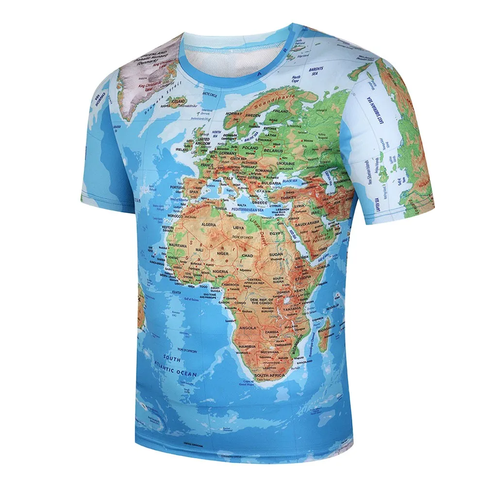 Модная мужская повседневная футболка с короткими рукавами и 3D принтом