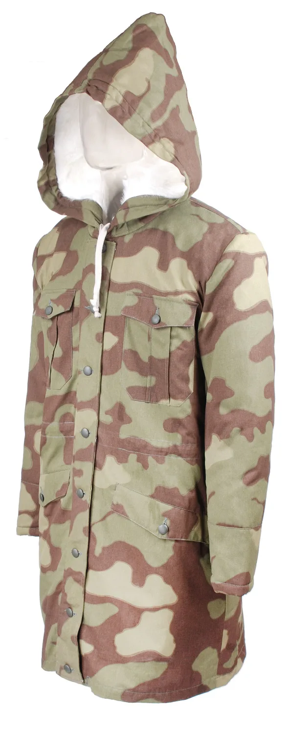 Немецкая итальянская камуфляжная Зимняя парка с меховой подкладкой WW2 3677|parka