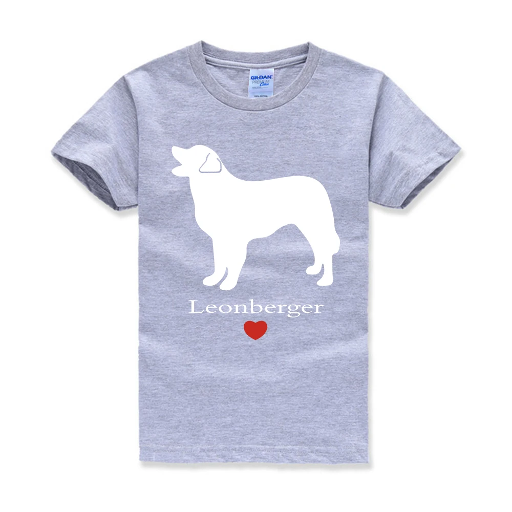 Leonberger Love/детская футболка; топы с короткими рукавами для мальчиков; детская Рождественская рубашка для девочек; летняя одежда для маленьких девочек - Цвет: Серый