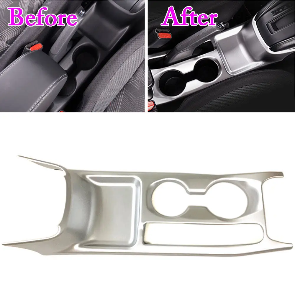 

Car Interior ABS Matte Silver Water Cup Holder Cover Trim Frame Decoration Fit For Nissan Kicks 2017 Car Styling Accessories