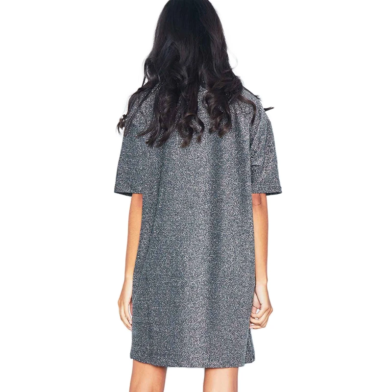 Женские платья футболки с коротким рукавом и круглым вырезом повседневные