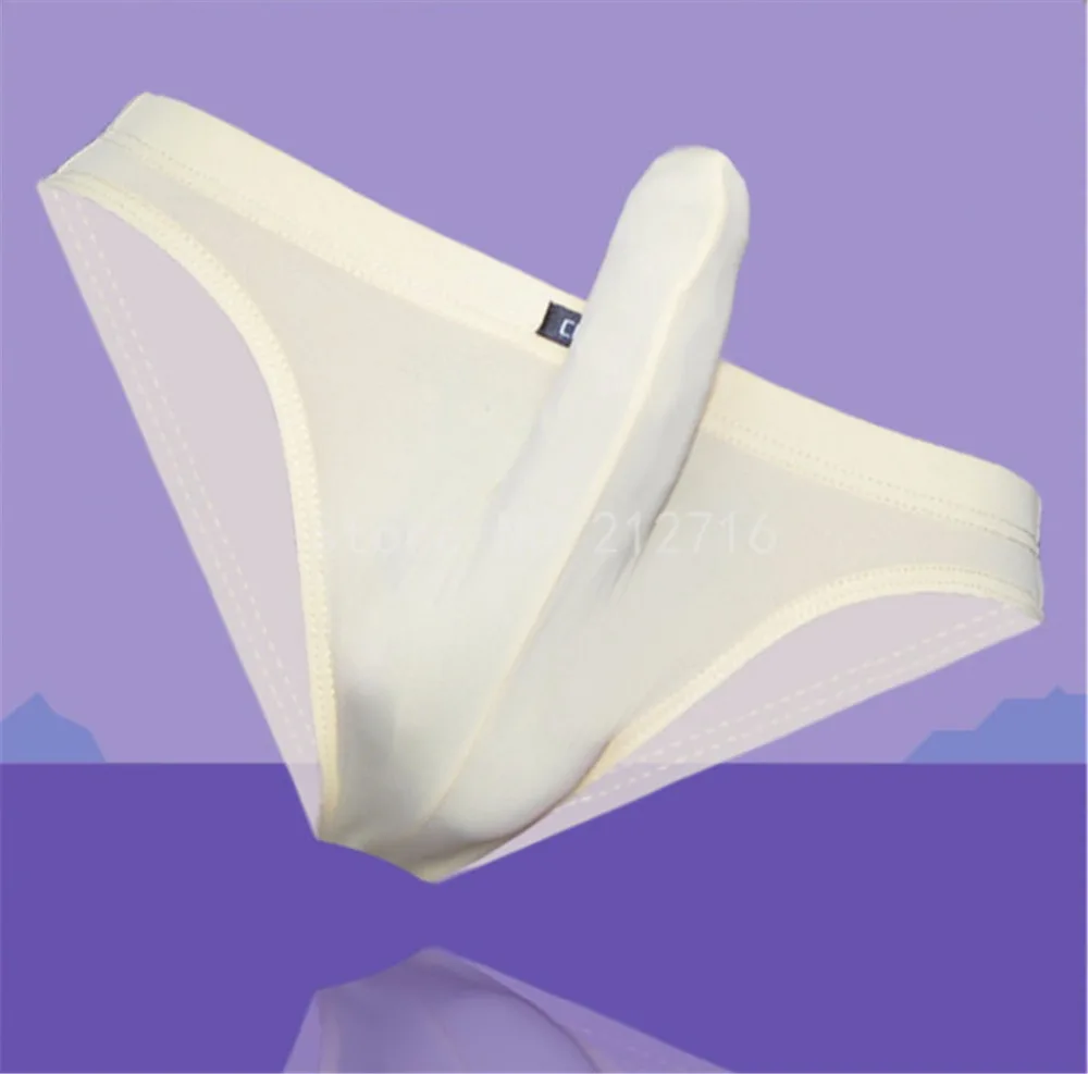 Сексуальное мужское белье для пениса уютное Шелковистое бикини с рукавом