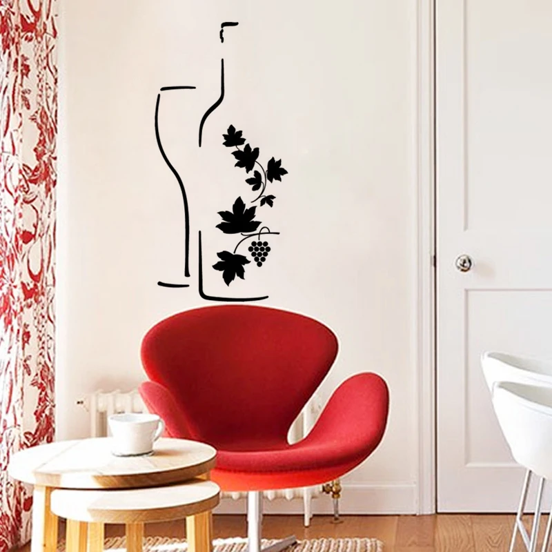 KUCADA чашки узор стикер для украшения дома Съемный diy обои черный Фреска Наклейка